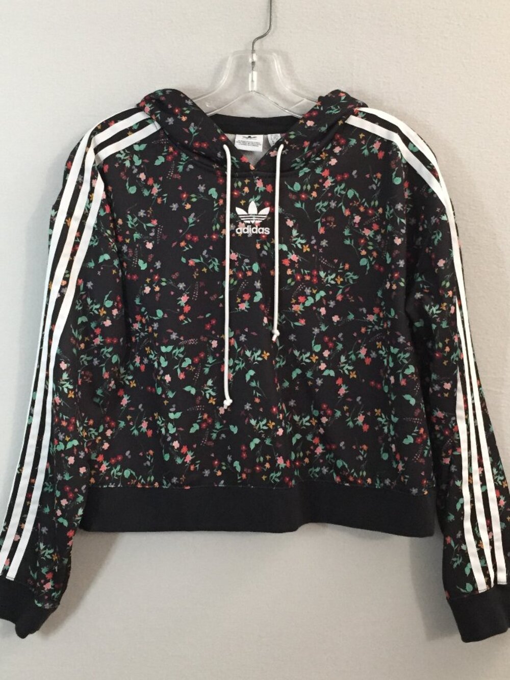 adidas Women's XS Floral Cropped Sweatshirt Sporty Ladette Gorp Urban Cyberpunk